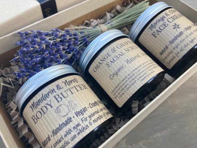 Amber Glass Skincare Trio in Gift Box
