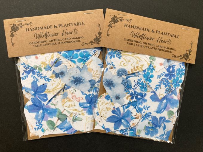 Wildflower Seed Hearts - Blue & Gold