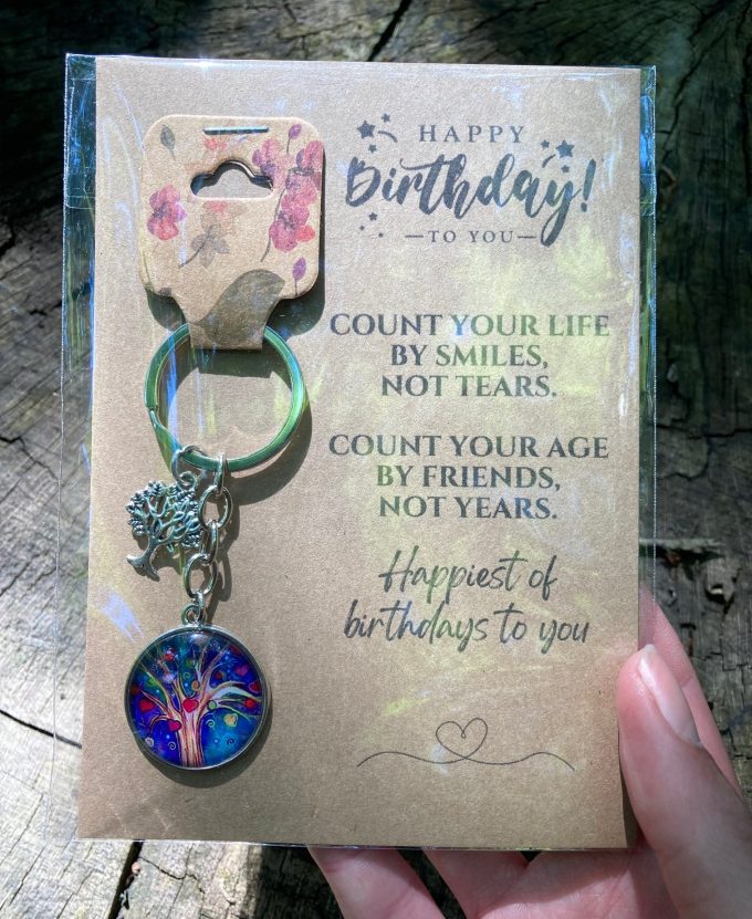 Birthday Keyring & Card - Tree of Life