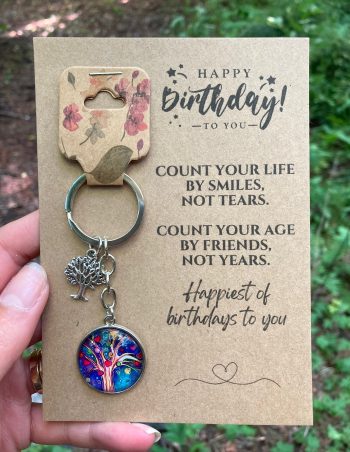 Birthday Keyring & Card - Tree of Life