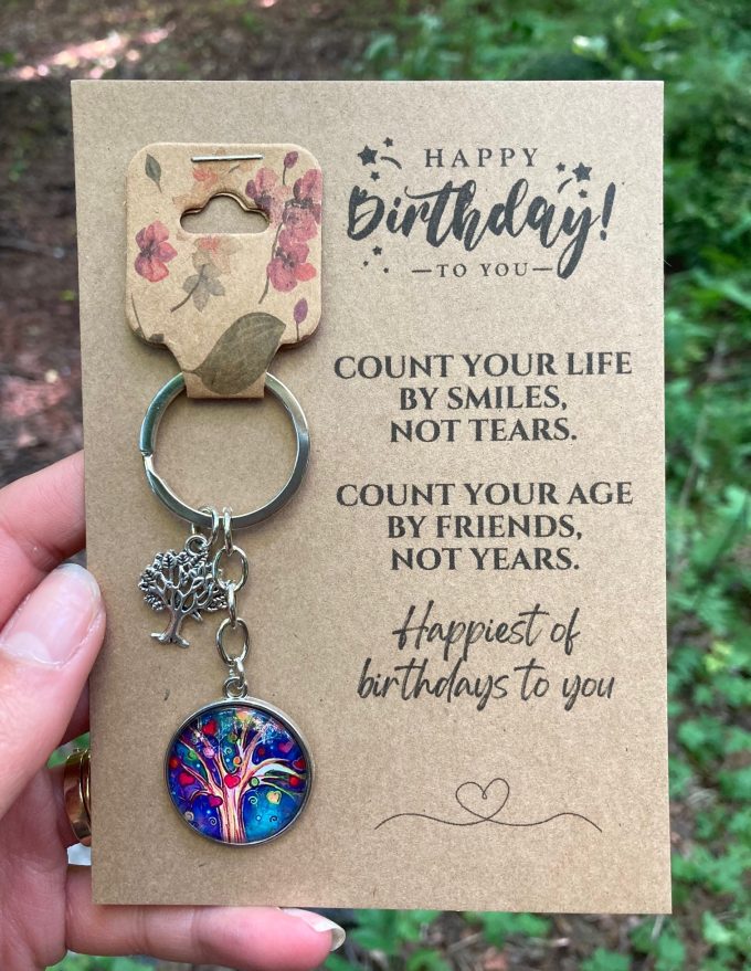 Birthday Keyring & Card - Tree of Life